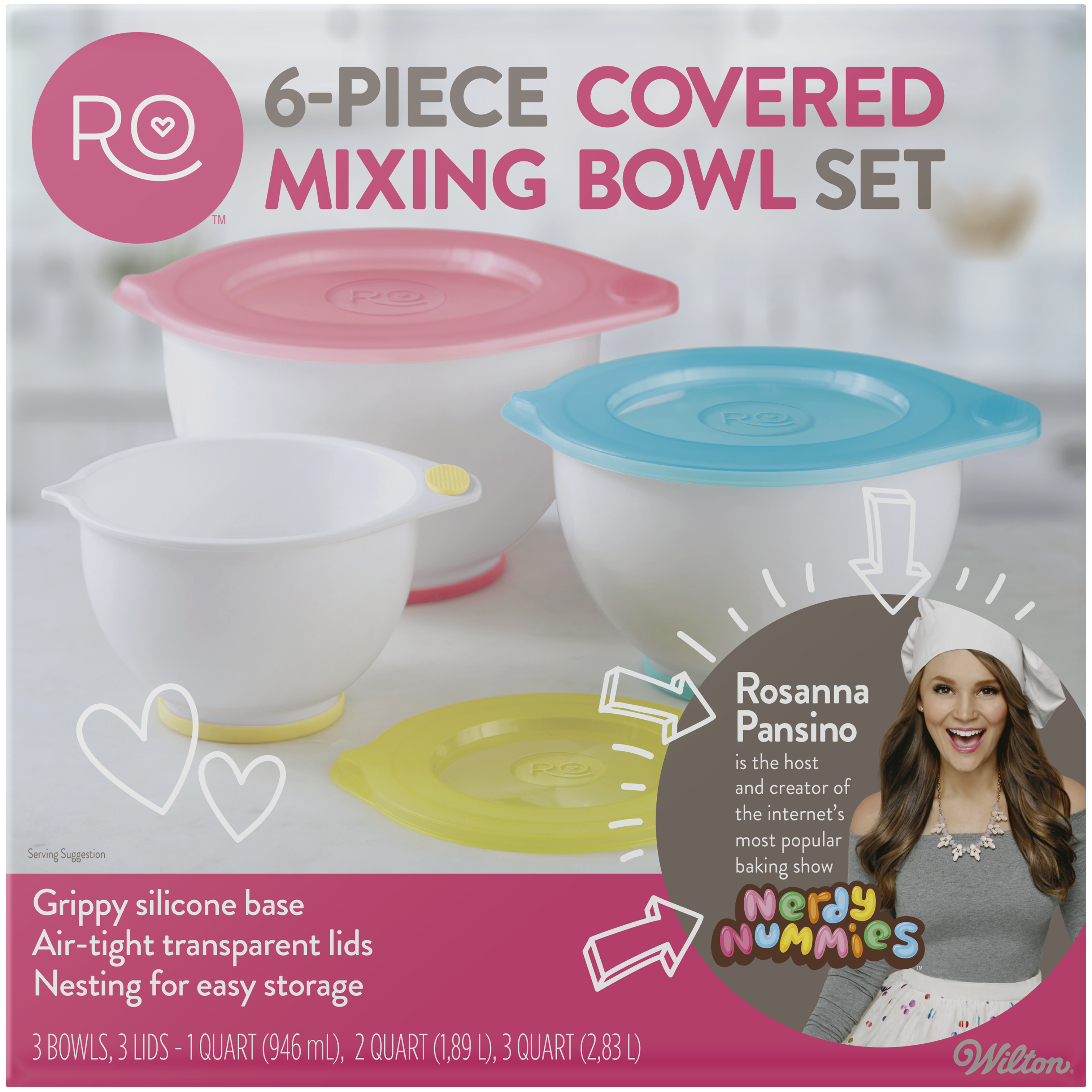 ROSANNA PANSINO by Wilton Mixing Bowl with Lids Set, 6-Piece - image 4 of 13