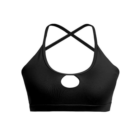 

CAICJ98 Lingerie for Women Women s Sports Bra Padded Crossed Back Bustier without Underwire Spaghetti Straps for Yoga Sports Bra Packs (Black L)