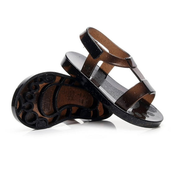 Mepaouo Toddler Sandals Girls Flat Jelly Shoes Clear Slingback Summer Slides Dress Water Slippers