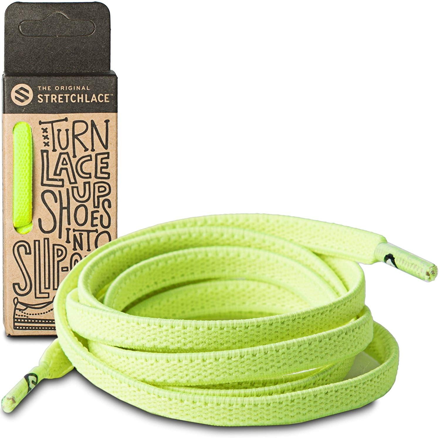 NWT Z-coil Shoe Laces 60 Inch Length  Lime Green & Black 
