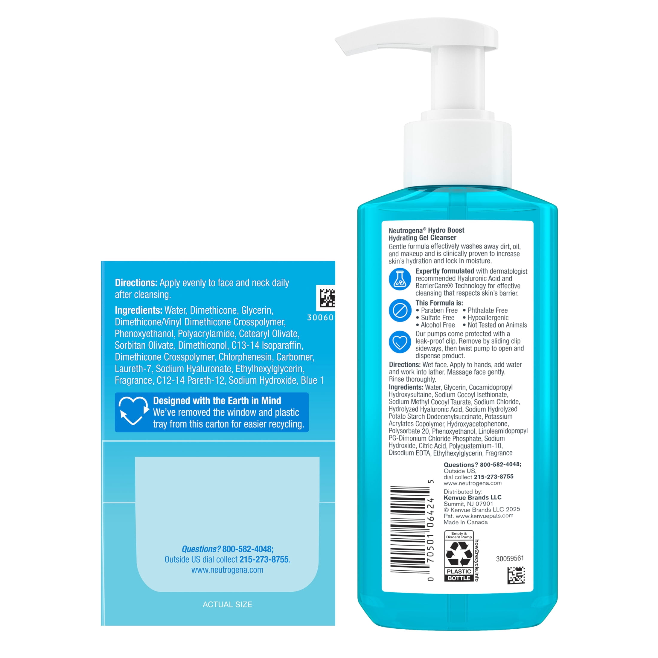 Neutrogena Hydro Boost Duo, Hydrating Cleansing Gel 7.8 fl. oz and