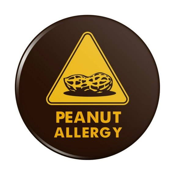 Peanut Allergy Yellow Warning Sign Kitchen Refrigerator Locker Button Magnet