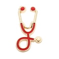 thumbnail image 2 of Broche de Estetoscopio, Pin de Solapa, Regalo de Enfermera, Regalo de Graduación de Enfermera, Insignia de Estetoscopio de Diamantes de Imitación, Pin Rojo áureo, 2 of 8