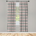 thumbnail image 3 of Ambesonne Abstract Curtains, Retro Lines Hipster, Pair of 28"x84", Black Coral White, 3 of 5