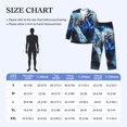 thumbnail image 4 of Susaid Futuristic Blue Light White Tiger Print Men's Long Sleeve Pajama Set, Two-Piece Button-Down Loungewear PJs Set, Comfortable Sleepwear for Relaxation-Large, 4 of 7
