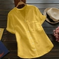 thumbnail image 2 of Blouses Button-Down Shirts for Women Summer Short Sleeve Cotton linen Casual Shirt Blouse Tops, 2 of 4