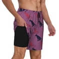 thumbnail image 3 of Balery Leopard Print Mens Swim Trunks Swim Shorts for Men Quick Dry Inseam Beach Shorts with Compression Liner Pocket-Small, 3 of 9