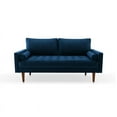 thumbnail image 3 of Enor Furniture Brighton 70" Square Arm Upholstered Modern Velvet Sofa in Blue, 3 of 12
