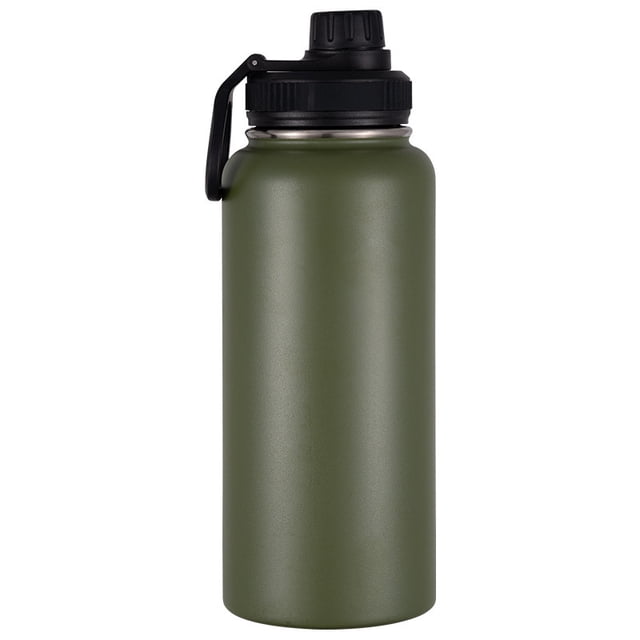 Hervidor deportivo de acero inoxidable, portátil, de gran capacidad, con espacio para calentar el agua, taza de doble capa