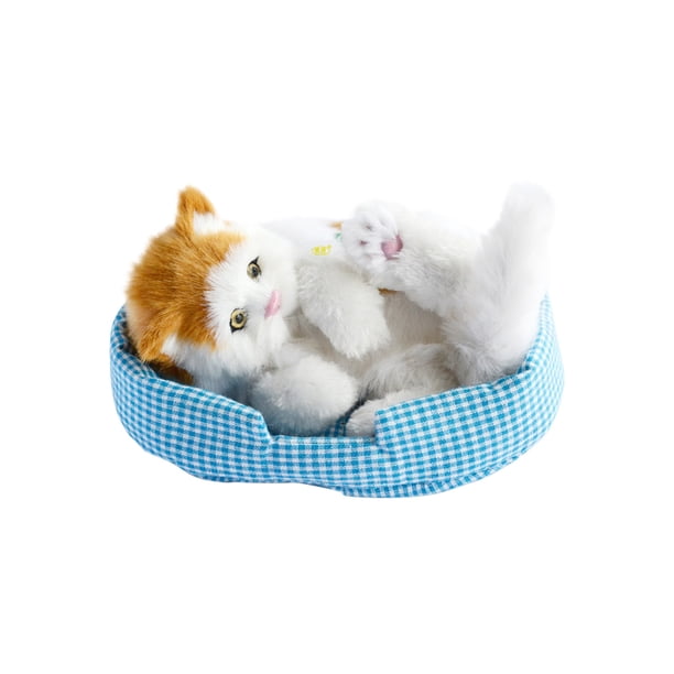La Simulación de Regalos de Oficina Peludo Realista Meowing Kitty Muñeca, Estante de la Oficina Del Hogar Decoración de Coches Ornamentos Juguetes para Niños