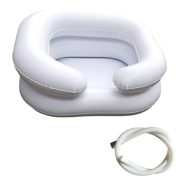 Lavabo inflable para champú con tubo Lavabo para lavar el cabello Lavar el cabello en la cama Tazón Tomshoo  Lavabo inflable