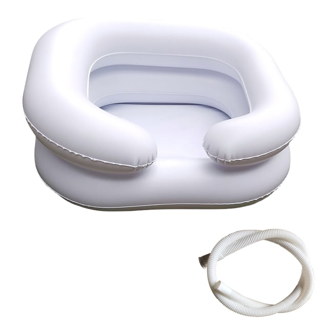 Lavabo inflable para champú con tubo Lavabo para lavar el cabello Lavar el cabello en la cama Tazón Tomshoo Lavabo inflable