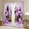 thumbnail image 2 of jejeloiu Purple Princess Dress Curtains Pack of 2 (42x84 Each),Girls High Heels Perfume Curtains Blackout,Valenine Flower Bedroom Curtains For Girls,Ultra Soft Home Decor, 2 of 6