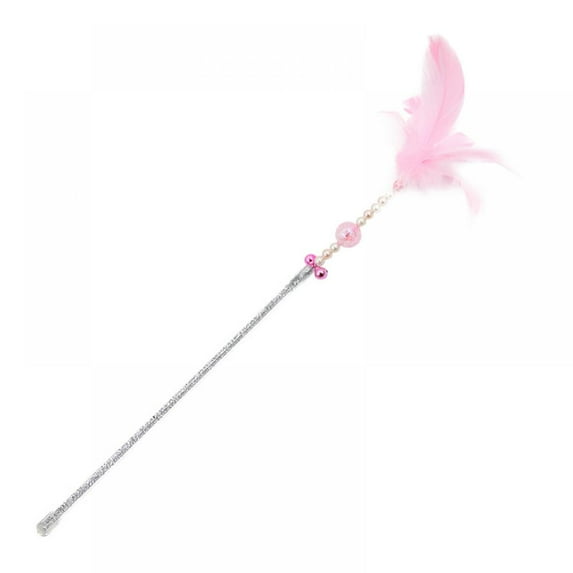 Summark Cat funny rod pet interactive magic wand toy with bells and kitten colored feathers