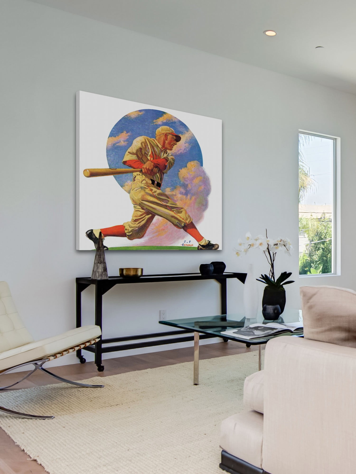 Marmont Hill Baseball Batter by J.F. Kernan Painting Print on Canvas
