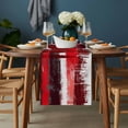 thumbnail image 2 of Red Abstract Table Runner - 90 Inch Long, Kitchen Dining Table Runner Dresser Scarves, Modern Mottled Art Oil Painting Farmhouse Decor for Coffee Tables Wedding Party Banquet, 2 of 8