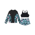 thumbnail image 4 of YiZYiF Girls Teens Tankini Swimsuit with Long Sleeve Tops Bathing Suit for Surfing Swimming Beach Pool Lily 12, 4 of 7