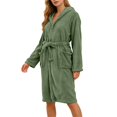 thumbnail image 5 of Gifts for Women Robes for Women Fluffy House Coat Oversized Kimono Women's Sleepwear Spa Womens Bathrobe Green, 5 of 9