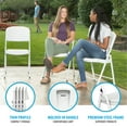 thumbnail image 6 of Lifetime Folding Chair, Indoor/Outdoor Commercial, White Granite, Adult Sized, Set of 4 (80359), 6 of 20