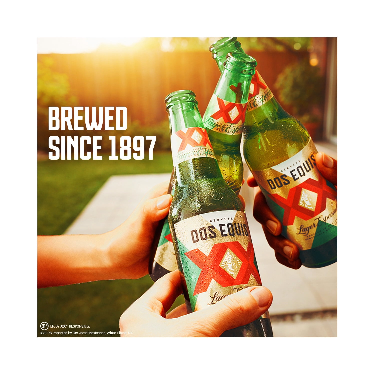 Dos Equis Mexican Import Lager Beer, 6 pack, 12 fl oz Bottles, 4.2