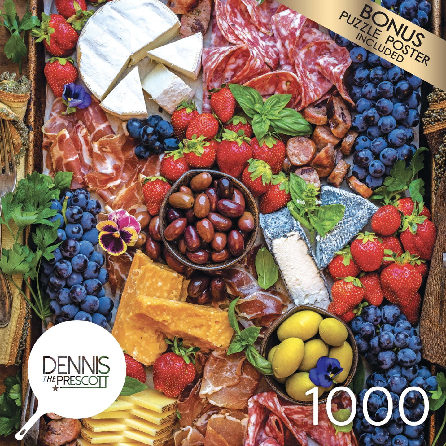 Cra-Z-Art Dennis Prescott 1000-Piece Cheese and Charcuterie Happiness Jigsaw Puzzle