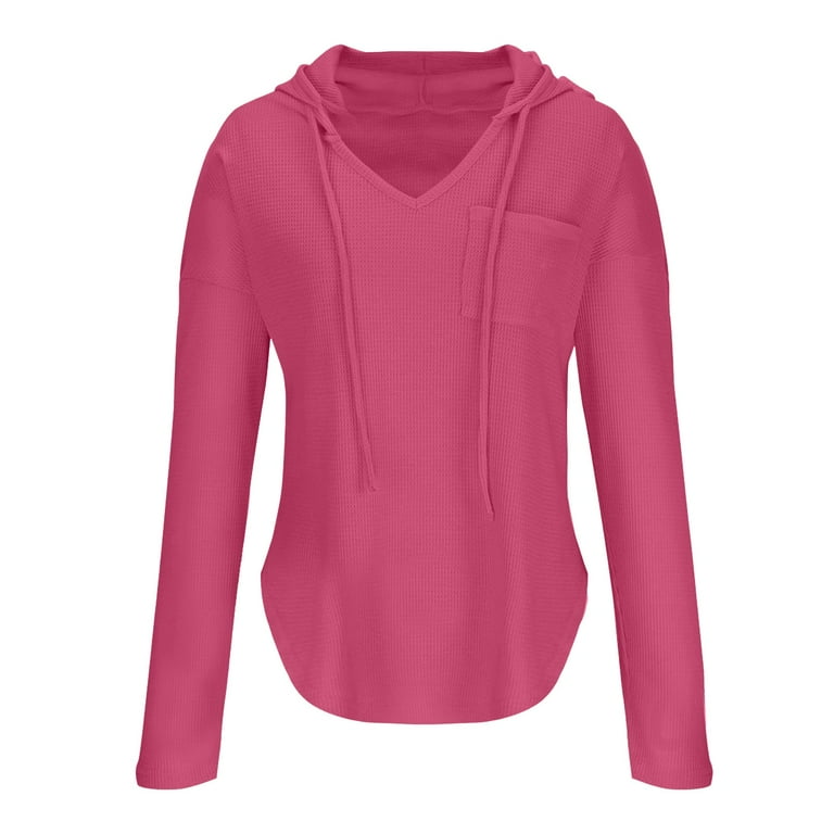 Womens Hoodie Kapuzenpullover Pink Damen CZHGKM Long Sleeve Tops