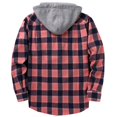 thumbnail image 4 of UDAUDU Mens Flannel Hoodie Shirt Button Down Plaid Jacket Shirts Casual Long Sleeve Vacation Fall Trendy Hoodie Shirts with Pocket 2XL, 4 of 4