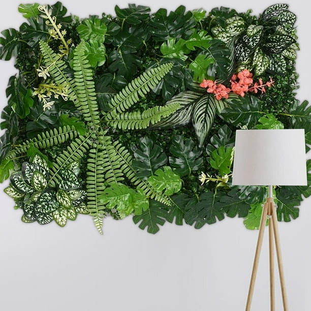 40x60 cm Panel de pared de hierba Valla Simulación Decoración DIY Plástico Artificial Topiary Hedges Planta para jardín Patio trasero Festival BLESIY Panel de pared de hierba