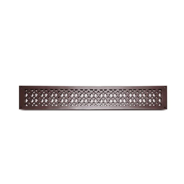 Air Return Grill 4″ X 30″ With Holes and Screws,Faceplate Size 6″ X 32″, Decorative HVAC Duct Cover, Cast Iron Powder Coated Repaintable Vent for Walls,Ceilings, Floors – Tudor Mushroom Design VR 100