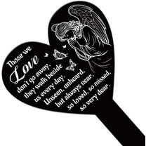 Heart Shaped Angel Butterfly Garden Stake Memorial Remembrance Plaque Stake for Cemetery Acrylic Waterproof Sympathy Garden Stakes for Yard Grave Cemetery