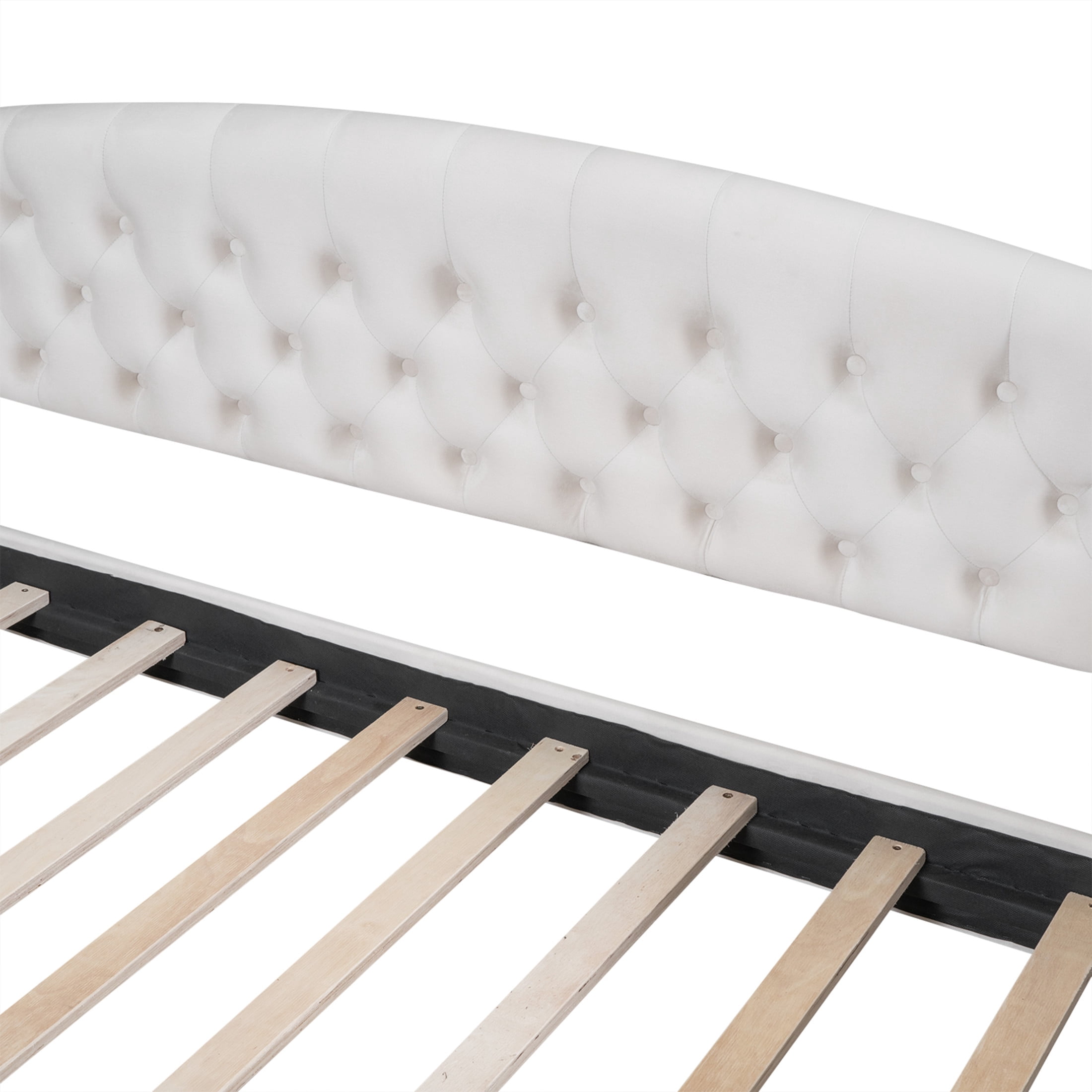 Noble House Sabrina Luxury Full Daybed, Velvet Upholstered Tufted Sofa Bed, Plywood Frame with Piped Edges, Beige