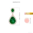 thumbnail image 2 of ANGARA Oval and Pear Lab Grown 3 Ct Emerald Halo Drop Earrings for Women in 14K Rose Gold (Size-9x7mm) | May Birthstone, Birthday, Anniversary, Jewelry Gift for Women | Lab-Grown Emerald Earrings, 2 of 5