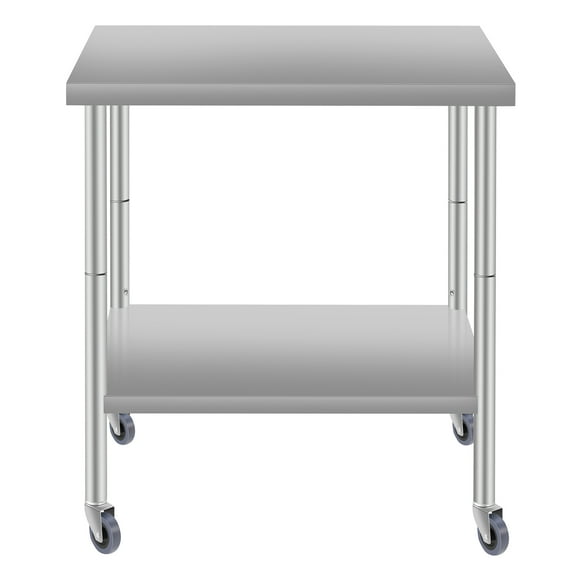 Coffee Tables 30''*24'' Commercial Work Table for Restaurant and Home Stainless Steel Kitchen Prep Table with Under Shelf and wheels,End Tables