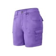 thumbnail image 3 of FASHIONWT Women Thin Mid Rise Casual Plain Woven Cargo Shorts, 3 of 5