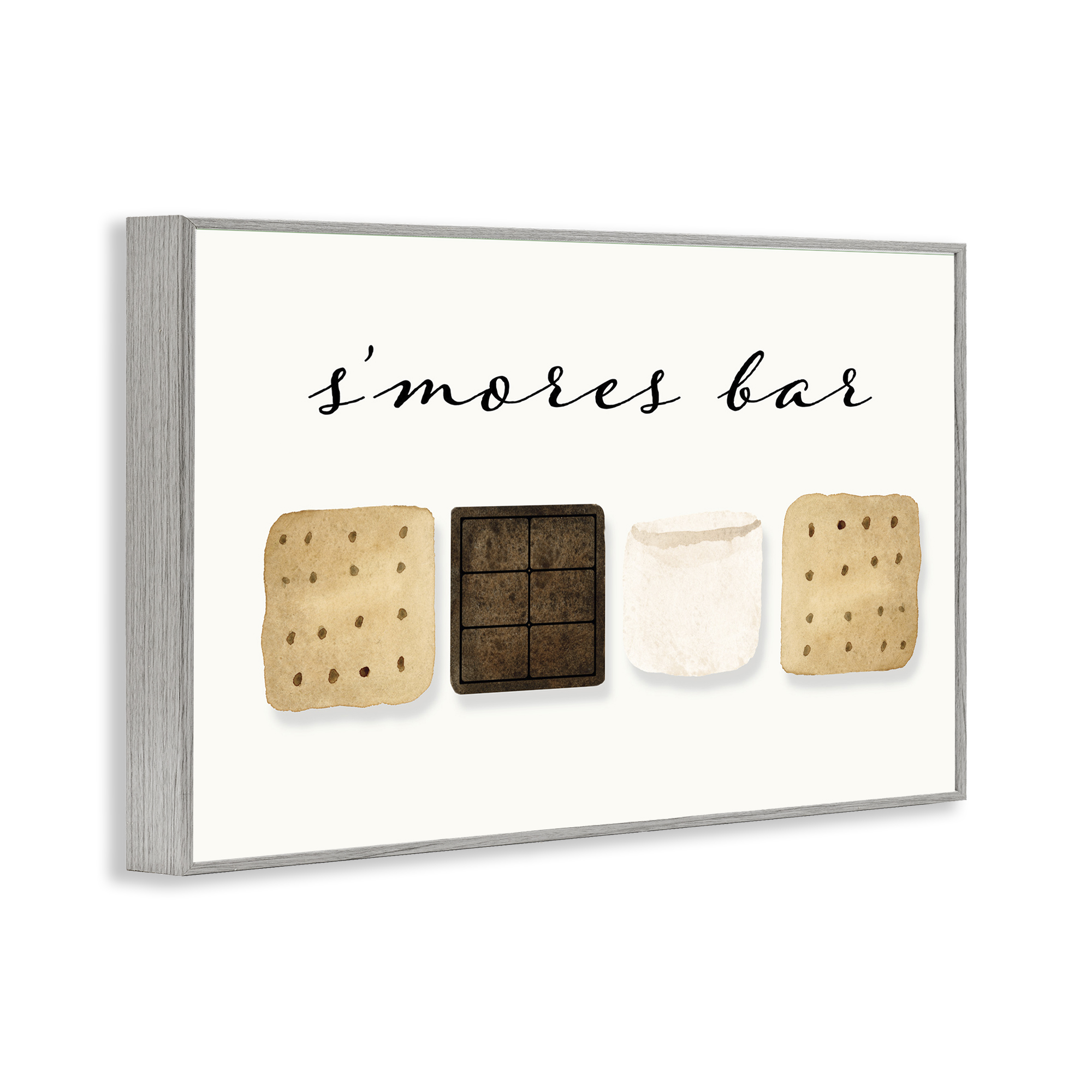 Stupell Industries S'mores Bar Ingredients Food & Beverage Painting Gray Framed Art Print Wall Art, 30 x 20