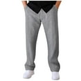 thumbnail image 2 of Fnnxeal Mens Sweatpants, Fall Winter Elastic Waist Casual Slacks with Stretch Drawstring Gray Sweatpants for Men Size XL, 2 of 5