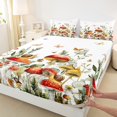 thumbnail image 3 of Feelyou Jungle Mushroom Full Size Sheets, Kawaii Snail Butterfly Bed Sheets, Cartoon Plant Botanical Sheet Sets, Breathable Home Decor, 4 Pieces, 3 of 7