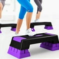 thumbnail image 5 of Goplus Aerobic Exercise Stepper Trainer W/Riser Adjustable Height 5''- 7''- 9'' Purple, 5 of 12