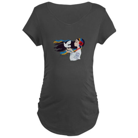 

CafePress - Peace Dove Girl Support Ukraine Maternity T Shirt - Maternity Dark T-Shirt