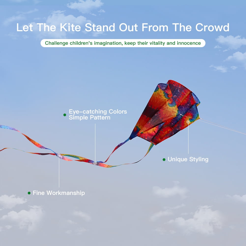 Private Jungle 3Pcs Large Kite For Kids 31-Inch Rainbow Parafoil Kite