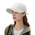 thumbnail image 2 of Spencer Sun Hats for Women Wide Brim Beach Hat Ponytail Summer UV Foldable Vacation Essentials Outdoor Sports Cap, Beige, 2 of 10