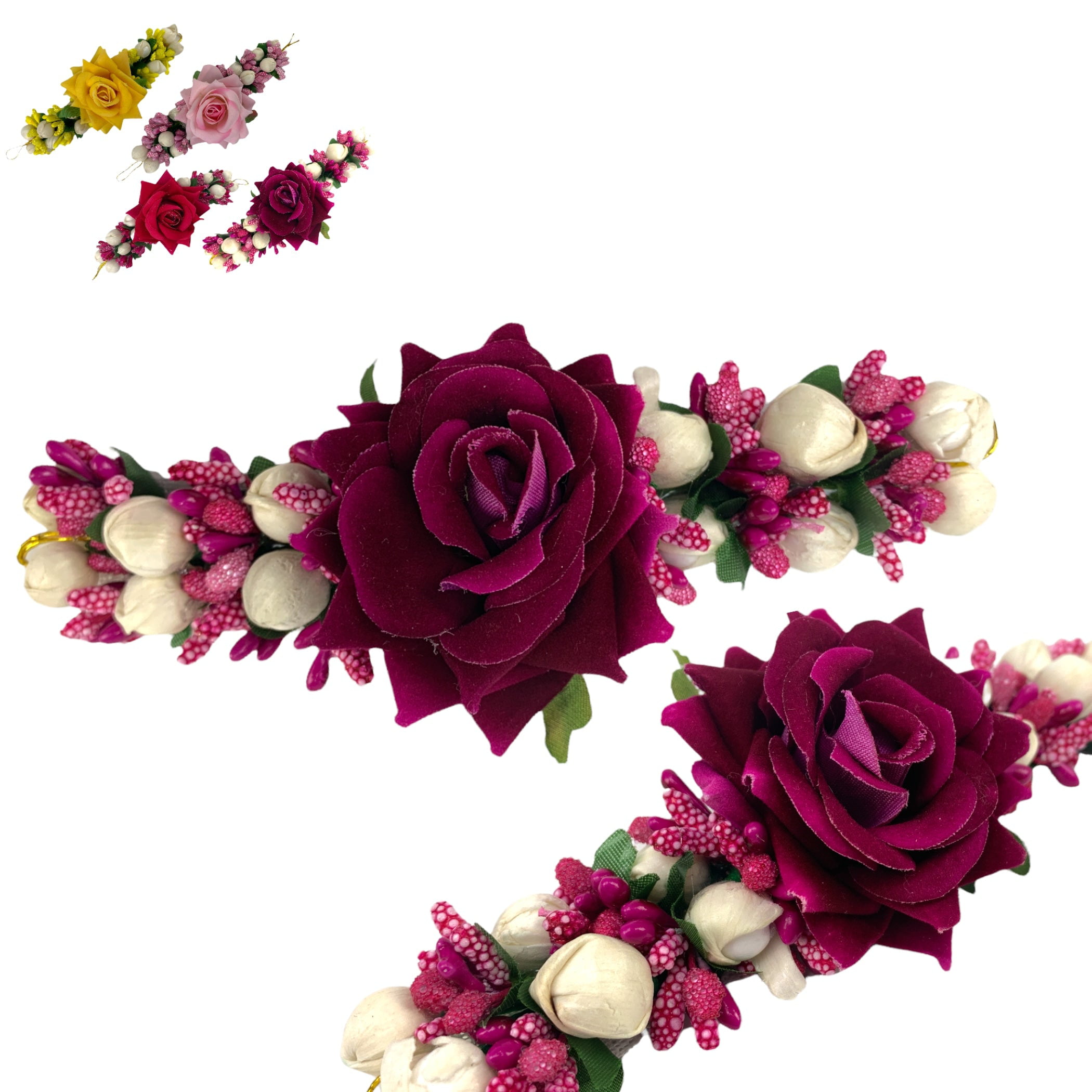 Amazon.com: Majik Artificial Hair Gajra (Veni) Hair Flowers For Bun  Decorations (White) : Beauty & Personal Care