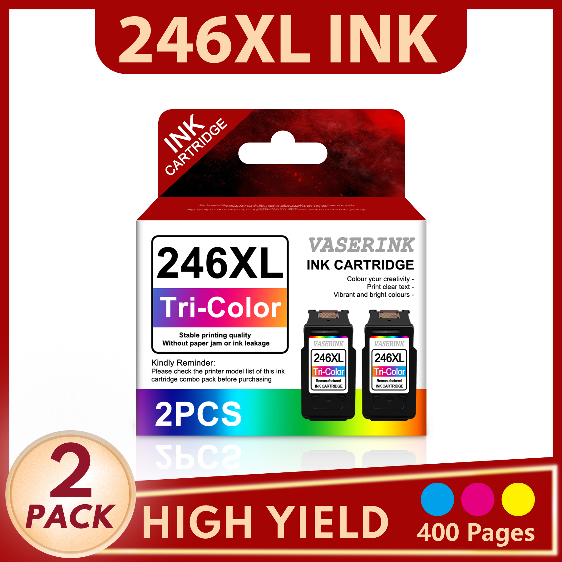 246XL Ink Cartridge Replacement for Canon 246 XL PIXMA iP2820 MG2420