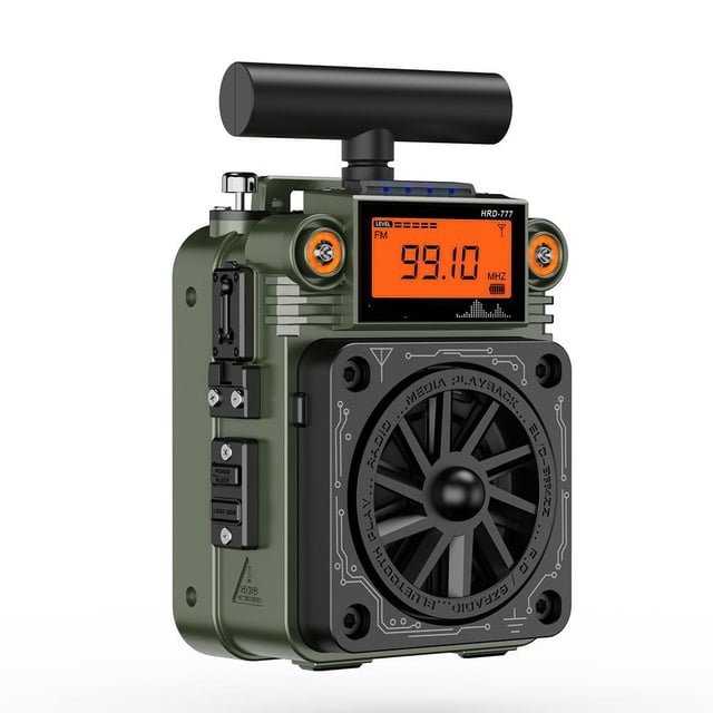 AM Shortwave Radio with Bluetooth and NOAA Alert,Small Rechargeable Radios,Portable Mini Radio with APP Control,Bass,SOS Alarm,Preset,T-Type Antenna,Emergency w/ 9.9 Ft Wire Antenna for Camping