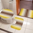 thumbnail image 4 of Yellow Brown Bath Mat 3 Piece Bathroom Rug Set, Farmhouse Wood Grain Vintage Striped Non Slip Bath Rug Contour Mat and Toilet Lid Cover, Absorbent Shower Mats Soft Bath Rugs and Mats Sets, 4 of 8