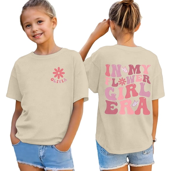 Tiijoy Toddler Girls Short Sleeve T Shirt Summer Casual Letter Print T-Shirt, Sizes 2-13