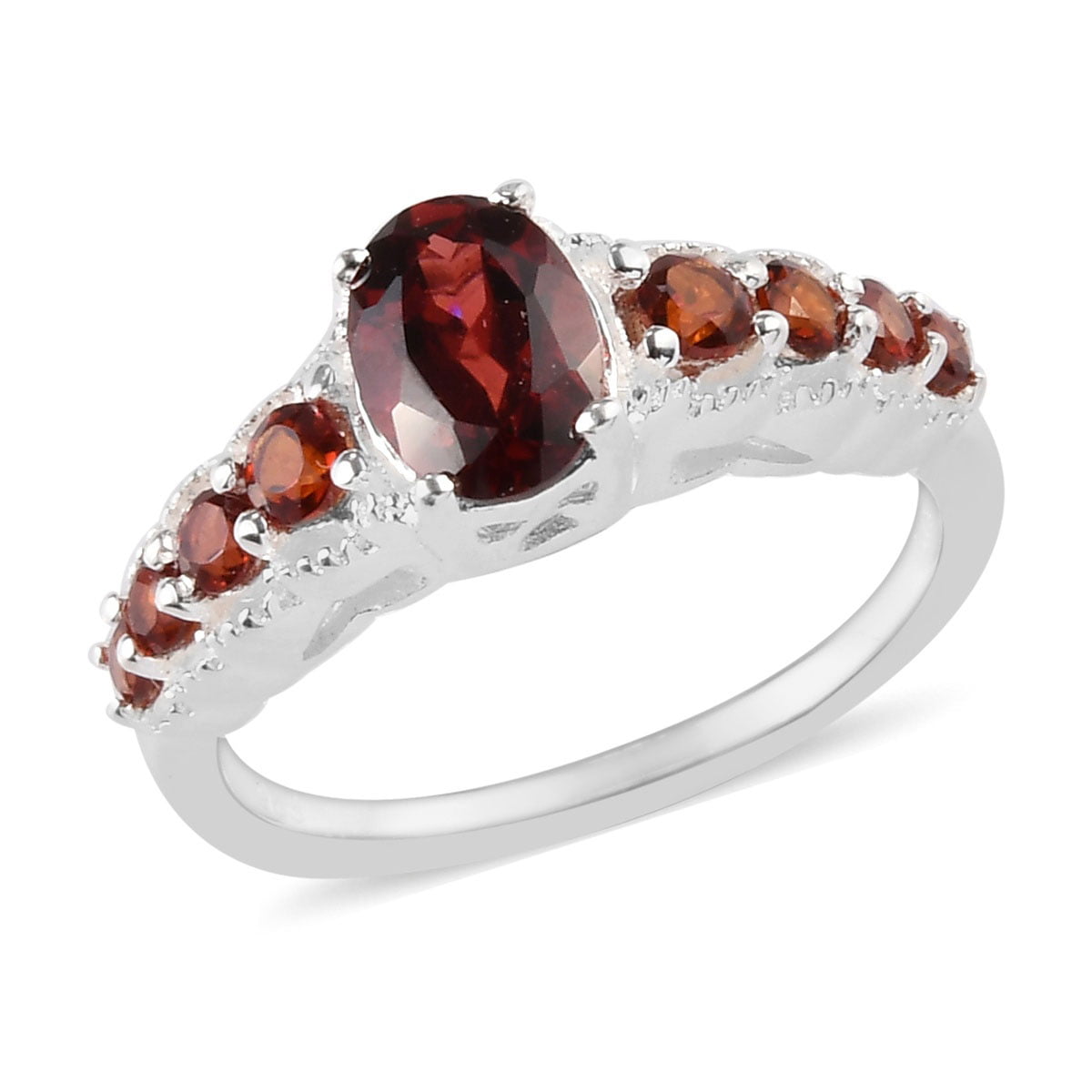 Diamond cluster SALE Size L Art deco design. A beautiful silver and garnet ring 925 silver exquisite and makes a statement