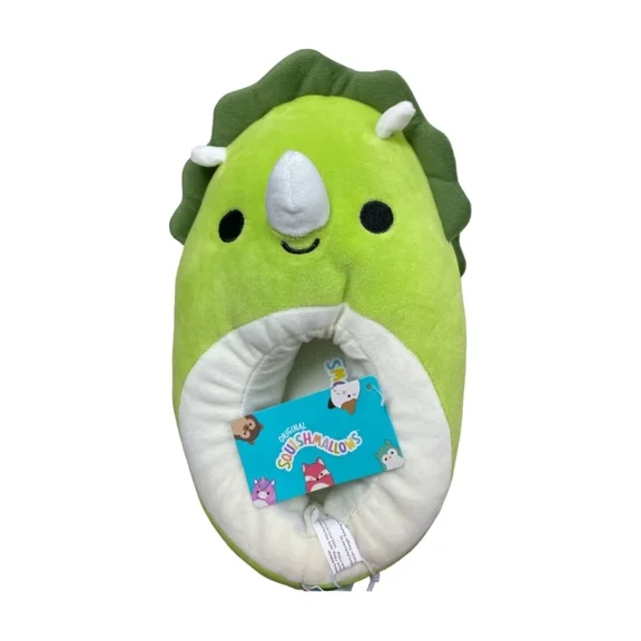 Squishmallows Adult Slippers Tristan the Triceratops (6/7) Bigger Size (Will fit Women Size 7.5-9)
