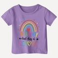thumbnail image 5 of LIIPEE Boys Girls T-Shirts Summer Casual Short Sleeve Cartoon Letter Rainbow Printed Round Neck Tshirt Boy Leisure Daily Wear Tee Shirts,Purple,12-13 Years, 5 of 5