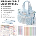 thumbnail image 5 of Large Bible Cover Case for Women, Quilted Puffy Bible Tote Bag with Shoulder Strap, Church Bag for Bible Study Supplies Journaling Kit, Mothers Day Christian Gift for Women, Blue Patchwork, 5 of 9
